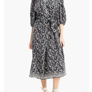 Max Studio Black and White Floral Midi Dress